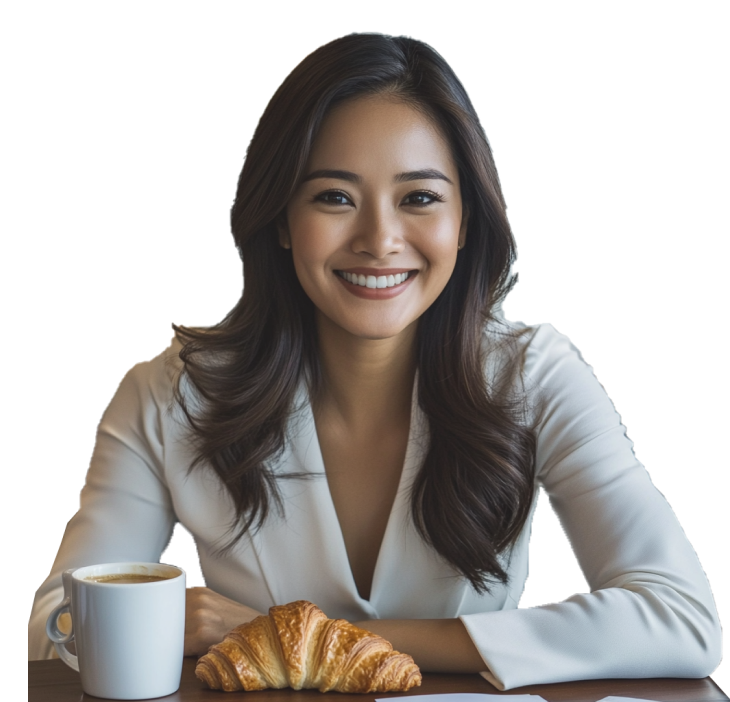 Happy office manager