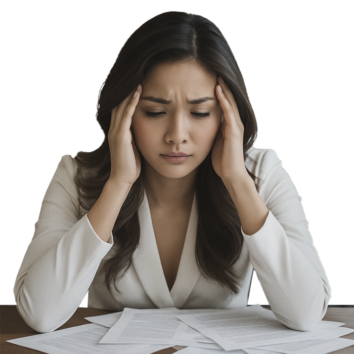 Stressed office manager